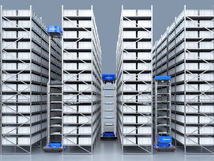 箱式倉儲(chǔ)機(jī)器人貨架立體庫